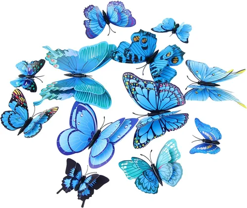 Somotersea - 24 unidades de decoración de pared de mariposas 3D - Decoración de mariposas extraíbles para habitación de niñas y fiesta de cumpleaños
