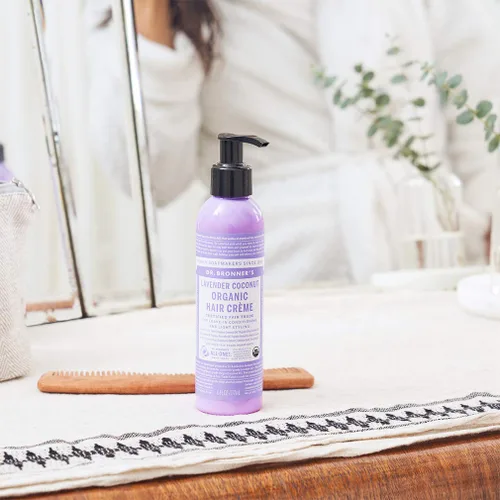Miniatura 4 de Acondicionador de pelo y crema de peinar Dr. Bronner de lavanda y coco, crema, 6 onzas líquidas