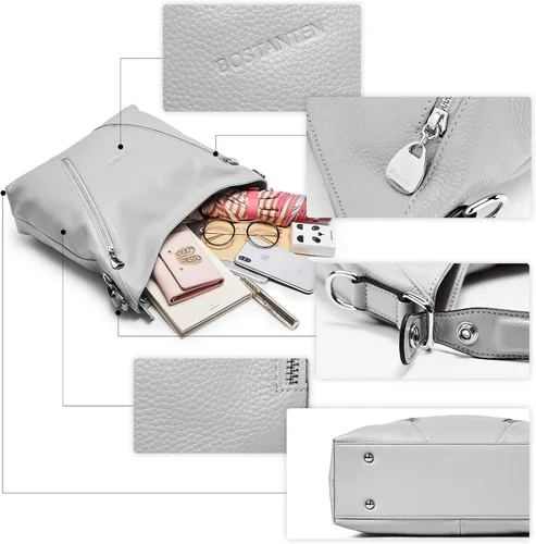 Miniatura 6 de BOSTANTEN Bolso de cuero para mujer, diseño de bolsos de hombro, Hobo