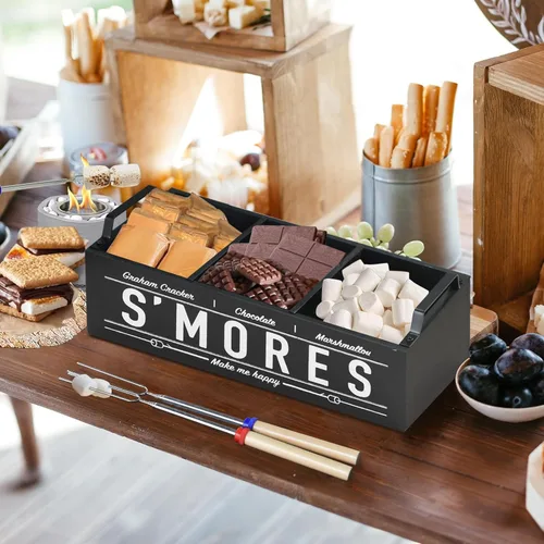 Miniatura 3 de Estación de S'Mores, Carro de S'Mores de Granja con Asas, Kit de S'Mores para Hoguera Caja de Fabricación de S'Mores, Estación de Barra de S'Mores