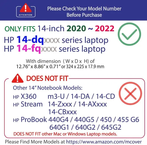 Miniatura 4 de mCover - Funda Solo Compatible para PC Windows HP 14-DQxxxx / 14-FQxxxx de 14 pulgadas (2020~2022) (NO Compatible con Ningún Otro Modelo HP) - Aqua