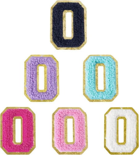 Miniatura 243 de 6 piezas de parches de letras de chenilla autoadhesivas, parches de letras preppy de 2 pulgadas para bolsos, ropa y sombreros, grandes pegatinas