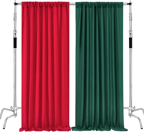 Miniatura 14 de MoKoHouse Cortinas de telón de fondo negro de 10 x 8 pies, cortina negra para telón de fondo de Halloween, tela gruesa y sólida, 2 paneles de 5 x 8