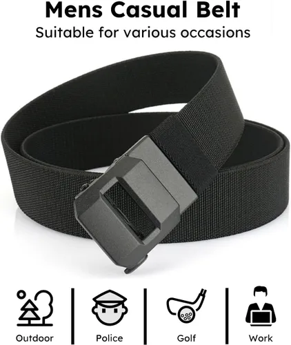 Miniatura 3 de EDC Nylon Trinquete Cinturón Deportivo Hombre Cinturón Ajustable De Liberación Rápida Tejido Cinturón De Cintura Hebilla Automática Micro Elástico