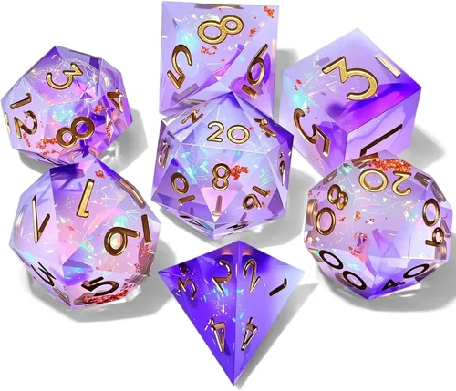Juego de dados de Dungeons and Dragons DND, juego de dados de resina poliédrica D&D, adecuado para juegos de rol, RPG, Pathfinder, juego de dados DND