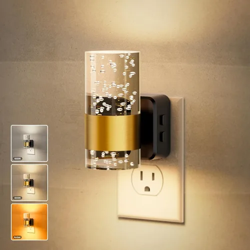 Miniatura 27 de JandCase Luz Nocturna de Vela, Luces Nocturnas que se Enchufan a la Pared, Blanco Suave 3000K, Brillo Ajustable 0-100LM, Sensor de Anochecer a