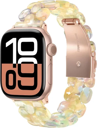 Miniatura 11 de V-MORO Correa de resina compatible con Apple Watch Series 7/8/9/10/11 de 1.614 pulgadas/1.575 pulgadas/1.496 pulgadas/1.654 pulgadas, correa ligera