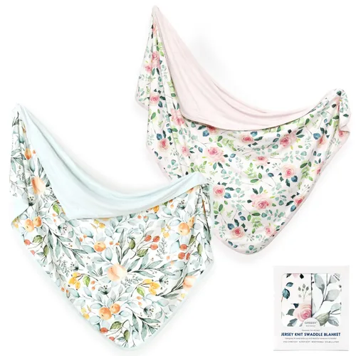 Miniatura 21 de GRSSDER Paquete de 2 mantas de punto súper suaves para bebés niñas y niños, mantas reversibles de doble capa de 34 x 44 pulgadas, extra grandes