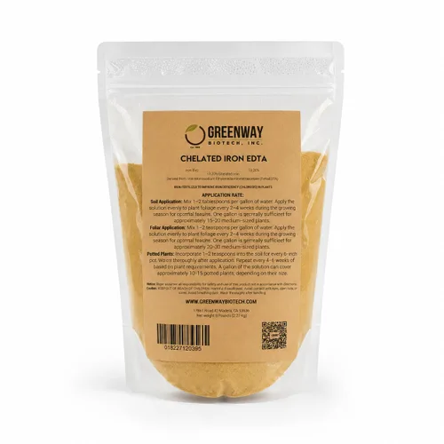 Greenway Biotech, Inc. Fertilizante EDTA 13% de hierro quelado, micronutriente 100% soluble en agua para plantas, césped, hidroponía, corrige la