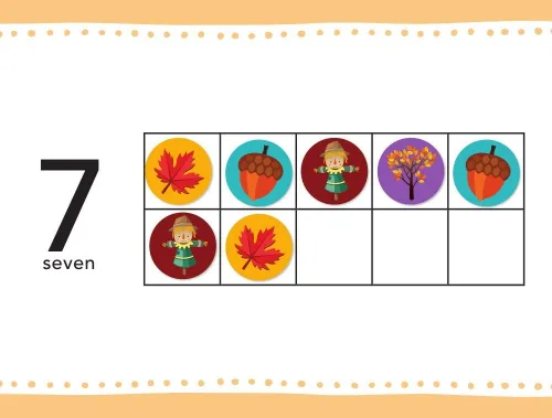 Miniatura 6 de hand2mind Contadores de matemáticas de diez marcos de temporada para niños, fichas de contador de matemáticas para contar y clasificar