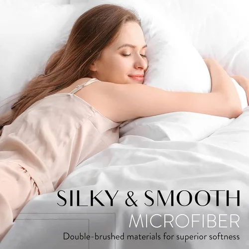 Miniatura 4 de Danjor Linens Sábanas de litera individual con 2 fundas de almohada, bolsillos profundos de microfibra cepillada ligera, juego de ropa de cama 02