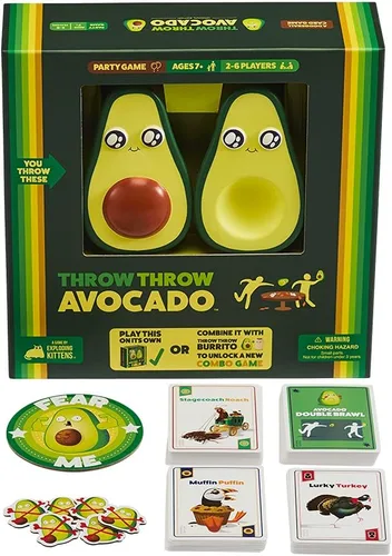 Miniatura 2 de Throw Throw Avocado por Exploding Kittens - Una secuela del juego de cartas Dodgeball y set de expansión - Juegos de fiesta para toda la familia