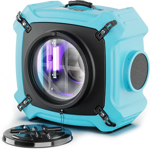 Miniatura 10 de ALORAIR Depurador de aire con filtración de 3 etapas, máquina de aire negativo apilable para uso industrial y comercial, filtro de aire resistente