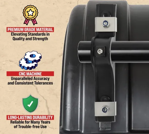 Miniatura 4 de Mytee Products Kit de montaje de guardabarros de polímero recubierto de poliéster negro para semircamiones y remolques, soportes de montaje