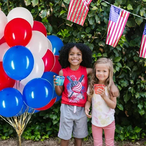 Miniatura 7 de Globos de látex rojos, blancos y azules de 100 unidades para decoraciones del 4 de julio, Día de la Independencia, aniversario patriótico