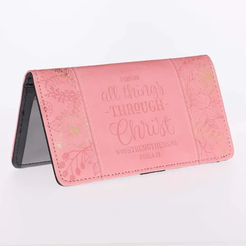 Miniatura 2 de Billetera y chequera de cuero sintético y mensaje cristiano, guarda duplicados de cheques y tarjetas de crédito, para mujeres y hombres, Uno