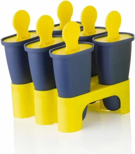 Juego de 6 moldes de plástico reutilizables para hacer paletas heladas, moldes para helados congelados, bandeja para helados Kulfi Candy Ice Lolly