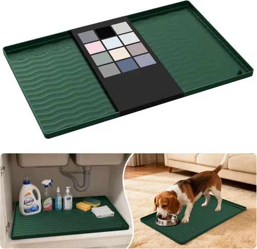 Miniatura 30 de URMONA Tapete de silicona impermeable para debajo del fregadero, 34 x 22 pulgadas, forro para estante de cocina y baño, protector de gabinetes