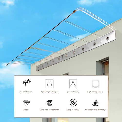 Miniatura 6 de UV Rain Snow Sunlight Protection Front Door Canopy,Window Awning Door Canopy,Outdoor Front Door Patio Canopy,Polycarbonate Cover,for Furniture
