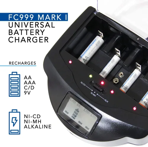 Miniatura 2 de Cargador de batería inteligente universal para pilas AA AAA C D 9V Li-on Ni-MH Ni-Cd recargables para el hogar, más dos puertos USB para teléfonos