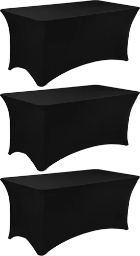 Miniatura 15 de Paquete de 2 manteles rectangulares de elastano de 6 pies, lavables, resistentes a las arrugas, para mesas plegables, bodas, fiestas, cumpleaños