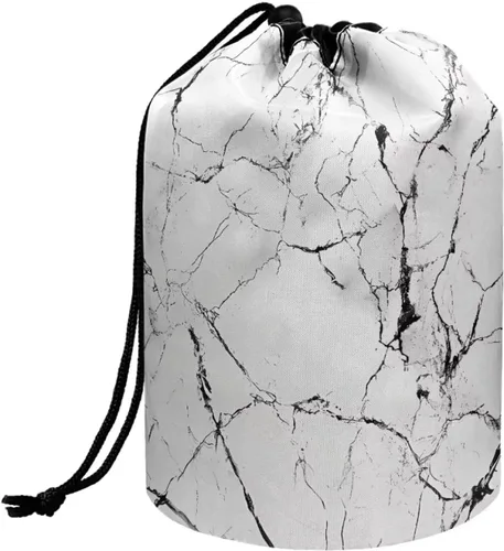 Miniatura 27 de Poceacles Bolsa de maquillaje con cordón, estuche portátil para cosméticos, bolsa de aseo de viaje, organizador de barril, bolsa de almacenamiento