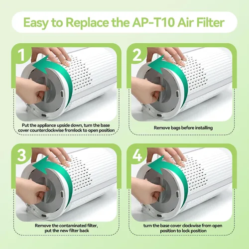 Miniatura 5 de AP-T10FL Filtro de repuesto apto para Homedics compatible con los modelos de purificador de aire HoMedics TotalClean AP-T10-BK y AP-T10-WT filtro