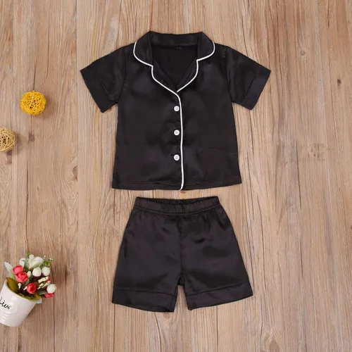 Miniatura 133 de Conjunto de pijama de manga larga con botones para niña pequeña, conjunto de ropa de dormir