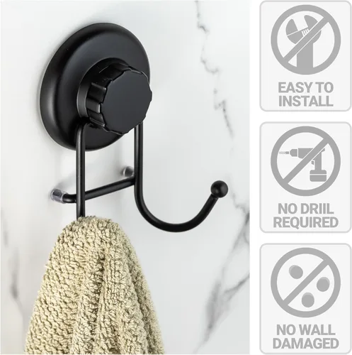 Miniatura 4 de HASKO accessories - Ganchos de ventosa para ducha - Ganchos para toallas para baño montados en la pared - Ganchos de baño para colgar - Toalleros