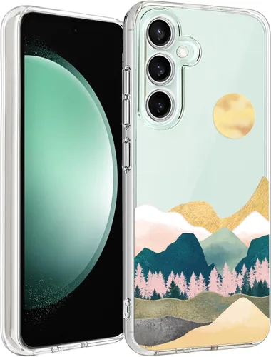 Miniatura 17 de Unov Funda compatible con Galaxy S23 transparente con diseño de TPU suave, absorción de golpes, patrón delgado en relieve protector de 6.1 pulgadas