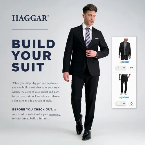 Miniatura 5 de J.M. Haggar Premium - Traje de ajuste clásico elástico, separados - Pantalones y chaquetas