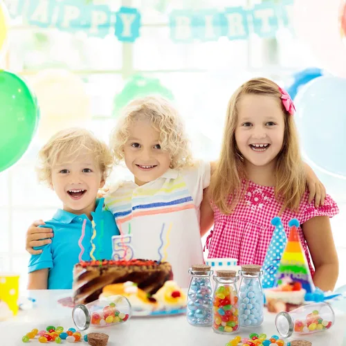 Miniatura 6 de Sieral 48 frascos pequeños de yogur de 3.4 onzas, botellas de vidrio pequeñas con tapas de corcho, mini botellas de poción de leche, tarros de pudín