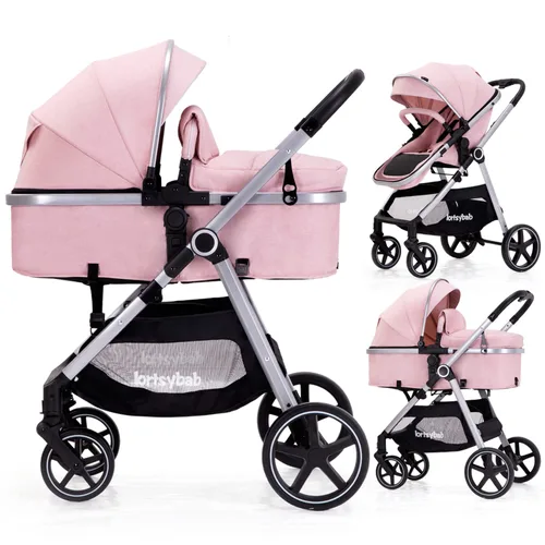 Miniatura 12 de Lortsybab Cochecito de bebé 2 en 1 - Cochecito plegable infantil para recién nacidos con asiento reversible - Cochecitos para niños pequeños de 0 a