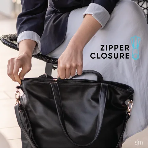Miniatura 5 de Simple Modern Bolso de mano de piel vegana para mujer Bolso grande de trabajo para portátil con cremallera superior para viajes, escuela, profesora