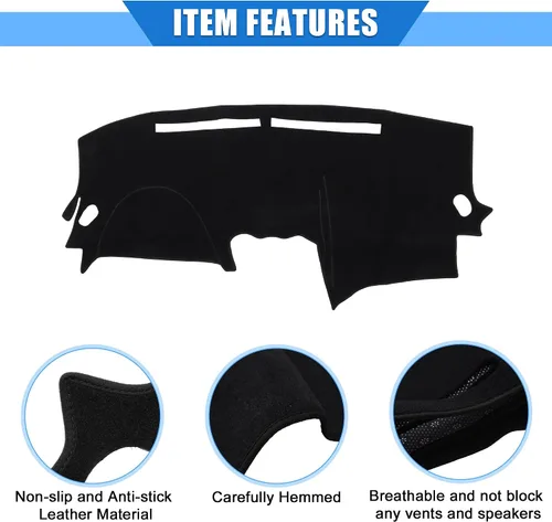 Miniatura 4 de Funda protectora de poliéster para salpicadero de automóvil compatible con Nissan Altima 2007-2012, protector de poliéster negro para consola