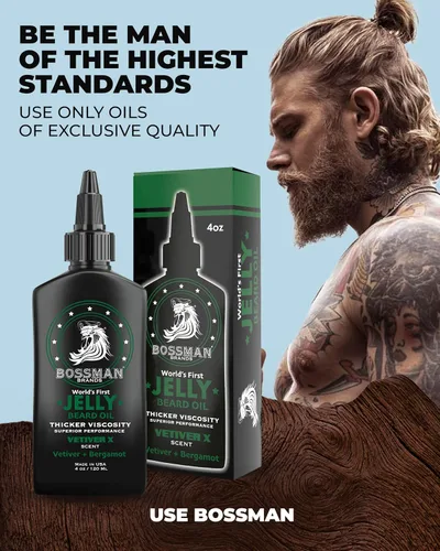 Miniatura 7 de Bossman Paquete de aceite de gelatina para barba para hombre, paquete de 2, 8 onzas (Royal Oud + Vetiver X Scents), suaviza, hidrata y acondiciona