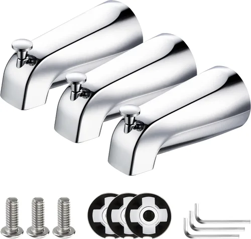 Miniatura 14 de Enhon Boquilla deslizante para bañera con desviador, compatible con la norma estadounidense 8888026.002, grifo de bañera de baño, se adapta a 1/2