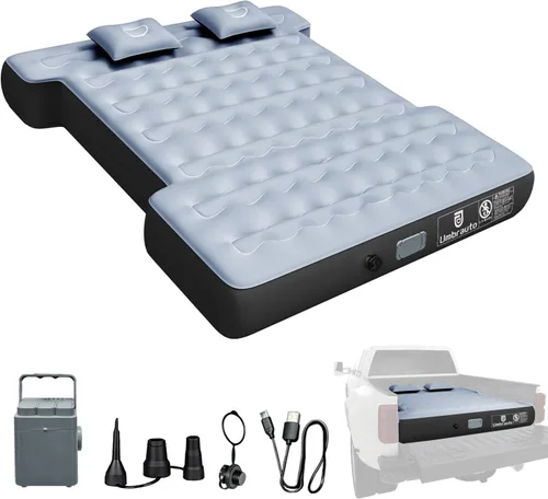 Miniatura 23 de Colchón de aire Umbrauto para camas de camión cortas de tamaño completo de 5.5-5.8 pies, colchón de aire inflable para tienda de camión con bomba