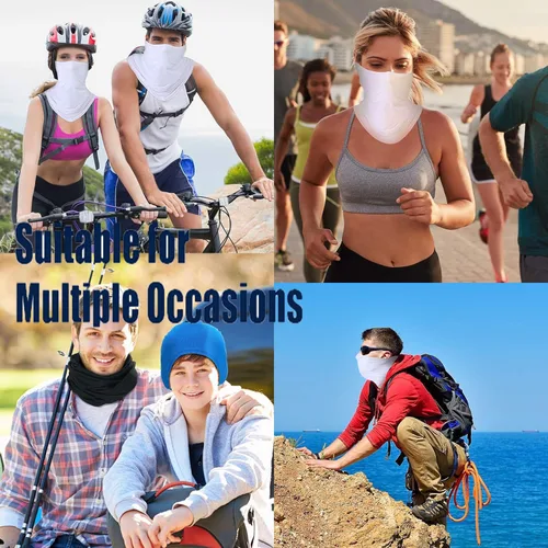 Miniatura 6 de Paquete de 6 polainas para el cuello, bufanda, cubrebocas, bandanas, protección solar, ciclismo, correr