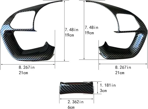 Miniatura 4 de Ruihe Funda de volante de color de fibra de carbono moldura apta para Hyundai Elantra, Santa Cruz, Tucson 2021-2025 diseño universal y accesorio