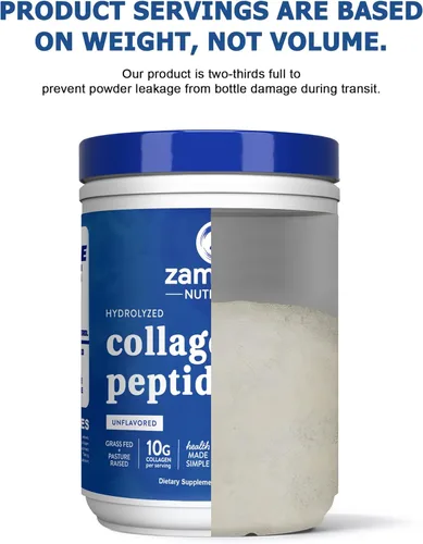 Miniatura 6 de Zammex Péptidos de colágeno en polvo de alta calidad, péptido de colágeno hidrolizado para mujeres y hombres, soporte para cabello, piel, uñas