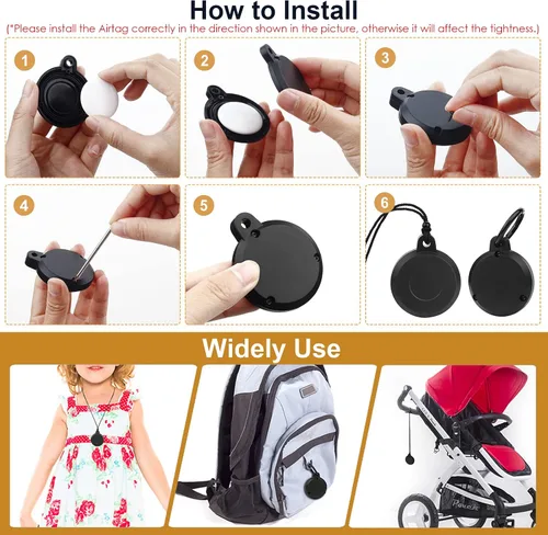 Miniatura 6 de Funda impermeable para Airtag para llavero, collar y llavero, cubierta completa con tornillo, rastreador GPS oculto para niños, ancianos, mascotas