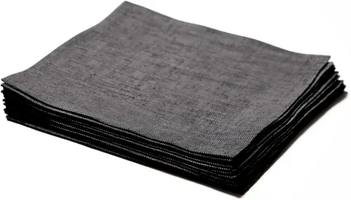 Miniatura 2 de Solino Home Servilletas de cóctel de lino negro Chambray de 6 x 6 pulgadas, servilletas de tela de lino 100% puro, juego de 12 servilletas cuadradas