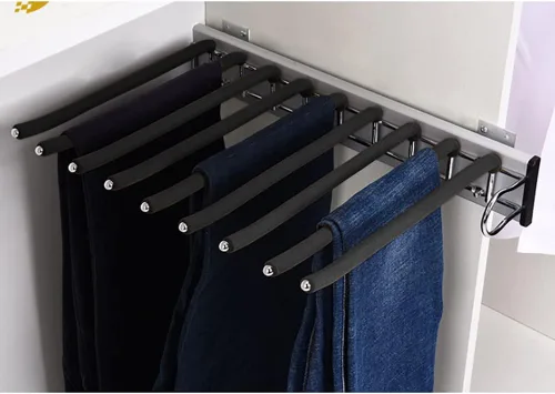Perchero extraíble para pantalones con 9 brazos, percha de acero para pantalones, perchero extensible para ahorrar espacio, organizador de ropa para
