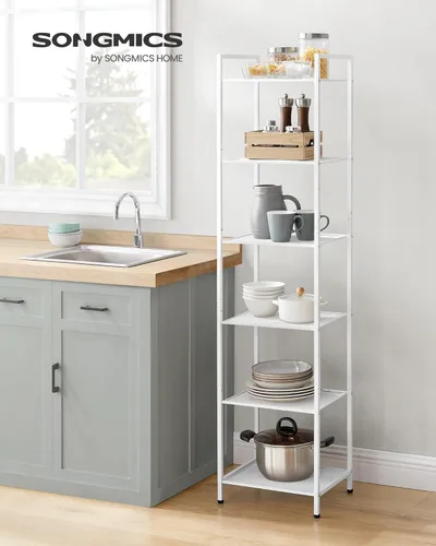 Miniatura 2 de SONGMICS Estante de almacenamiento de 4 niveles, estante de baño, soporte extensible para plantas con estante ajustable, para baño, sala de estar