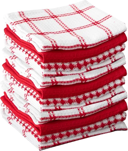 Miniatura 16 de T-Fal Paños de Cocina Premium con Textura de Waffle: Altamente Absorbentes, Súper Suaves y Duraderos - 100% Algodón, 12"x13" Toalla Plana con Brisa