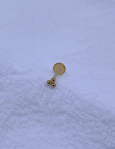 Miniatura 2 de FANSING 316L Surgical Steel Threadless Push Pin Labret Studs