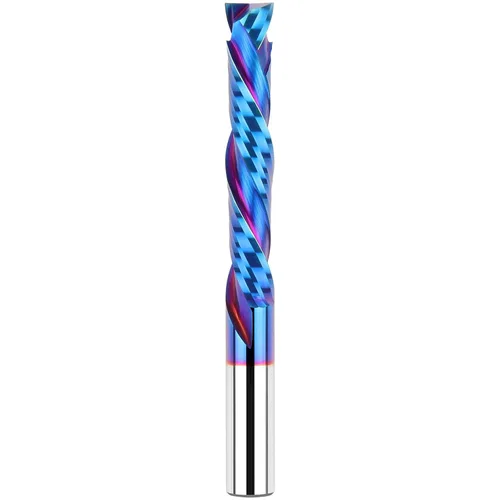 EANOSIC Broca de enrutador en espiral de compresión de vástago de 1/2 pulgada, longitud total extra larga de 5 pulgadas, longitud de corte de 3
