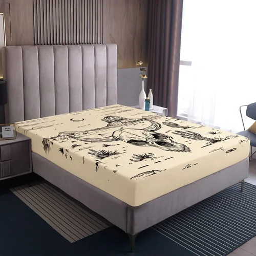 Miniatura 2 de jejeloiu Cow Skull Bed Sheets Set Twin Size Kids Longhorn Skull 3 Pieces Sheet with 16 Inch Deep Pockets for Boys Girls Teens Western Desert Bedding