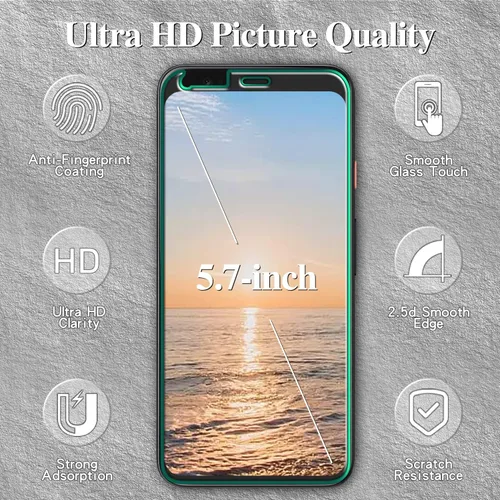 Miniatura 2 de Paquete de 3 protectores de pantalla para Google Pixel 4 vidrio templado, transparente HD, dureza 9H, antiarañazos, sin burbujas, fácil de instalar